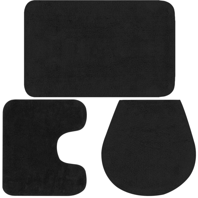 Bathroom Mat Set 3 Pieces Fabric Anthracite vidaXL