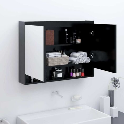 Bathroom Mirror Cabinet 80x15x60 cm MDF Anthracite vidaXL