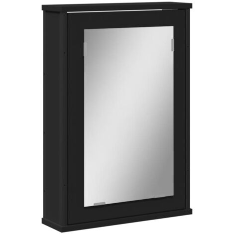 Bathroom Mirror Cabinet Black 42x12x60 cm Engineered Wood vidaXL