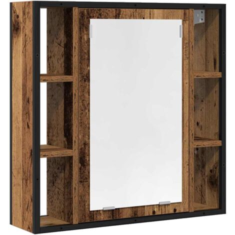 Bathroom Mirror Cabinet Old Wood 60x16x60 cm Engineered Wood vidaXL
