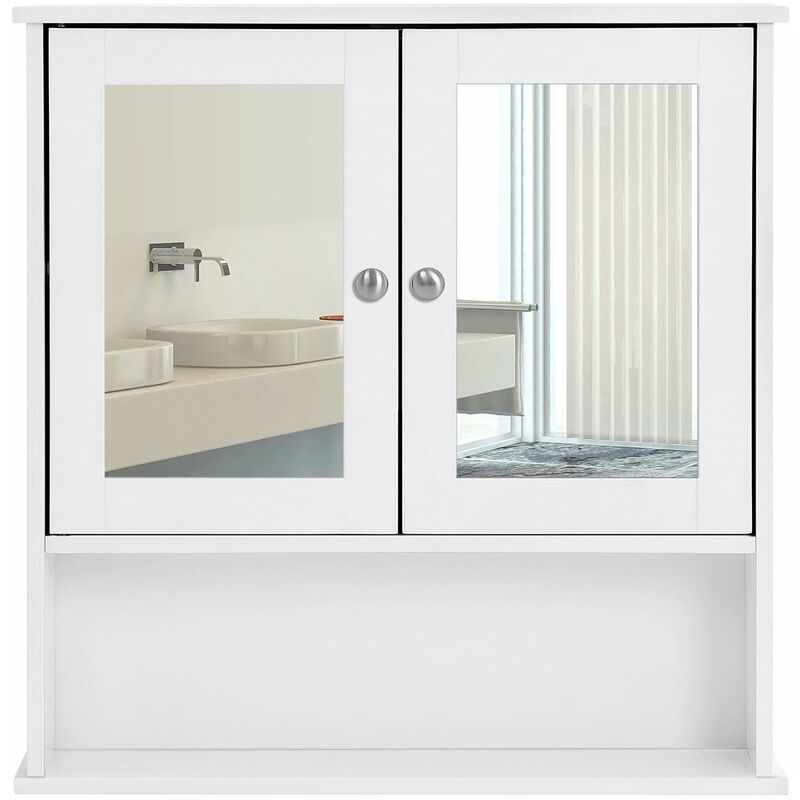 Bathroom Mirror Cabinet Storage Cupboard Wall Mounted Unit Bathroom Mirror Cabinet Storage