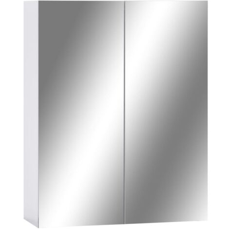 Bathroom Mirror Cabinet White 60x15x75 cm MDF
