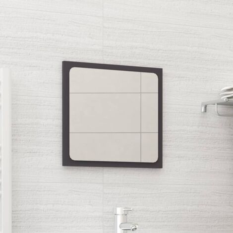 Bathroom Mirror Grey 40x1.5x37 cm Engineered Wood vidaXL