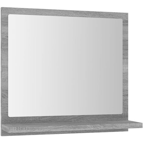 Bathroom Mirror Grey Sonoma 40x10.5x37 cm Engineered Wood vidaXL