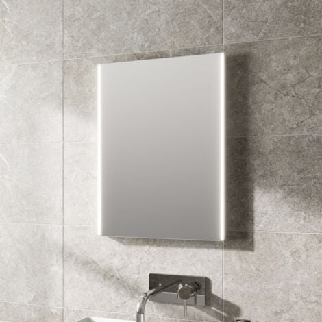 Bathroom Mirror LED Illuminated Rectangular Battery Power Modern IP44 450x600mm - Silver