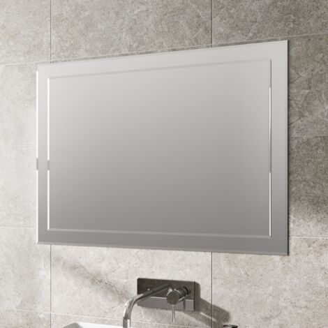 main image of "Bathroom Mirror Wall Mounted 650x900mm Rectangle Frameless Bevelled Edge Large"