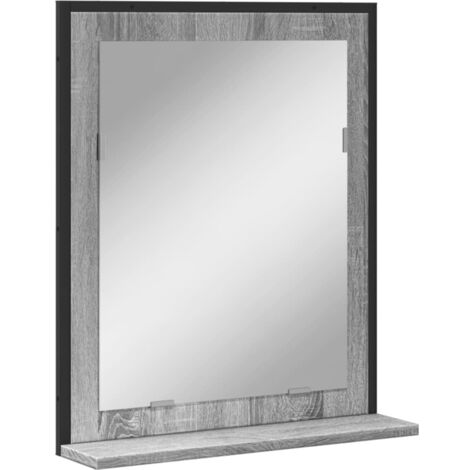 Bathroom Mirror with Shelf Grey Sonoma 50x12x60 cm Engineered Wood vidaXL