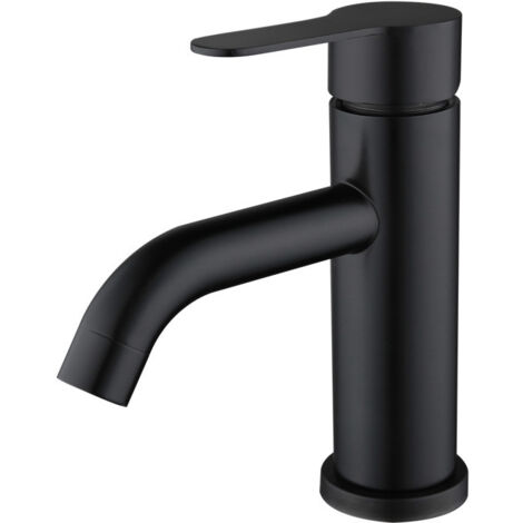 Bathroom Mixer Tap, Single Lever Basin Faucet, Stainless Steel, Gray