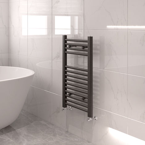 800 x 450 Chrome NRG Contemporary Flat Panel Bathroom Heated Towel Rail Radiator Rad Warmer