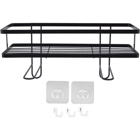 Bathroom Over The Toilet Storage Shelf Space Saver Punch Free Bathroom Storage OrganizerBlack