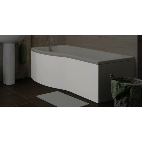 Bathroom P Shaped Bath Panel Only - White