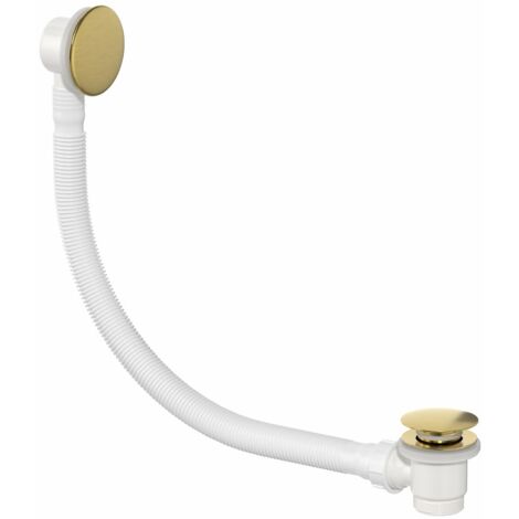 Bathroom Pop up Bath Tub Waste & Overflow Plug Brushed Brass Standard Modern