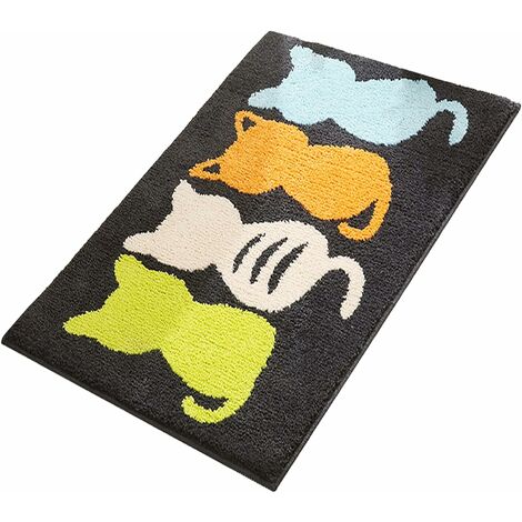 Cute Cartoon Design Floor Mat, Soft Plush Bath Rug, Machine