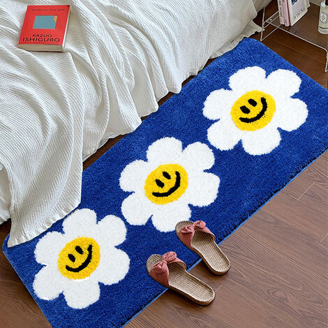 23.6in Smiley Face Rug Sunflower Cute Bath Mat Strong Water Absorption  Super Absorbent And Fluffy Machine Washable Bahtub Mats For Shower, Tub,  Bedroo