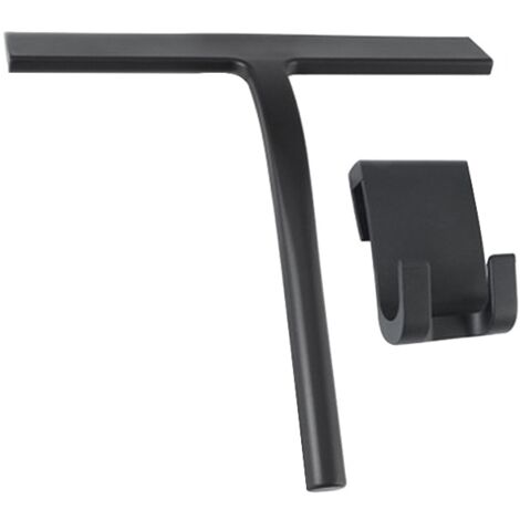 Bathroom scraper, 28x22x3cm, with wall bracket, silicone, black