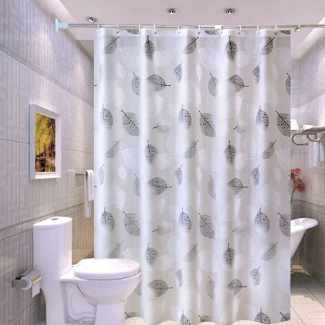 Bathroom Shower Curtain Liner - Frosted Translucent 100% PEVA 3D Effect Design Waterproof Bath Shower Curtain Liner, Eco-Friendly, Rust Proof Grommets Leaf 200200H CM