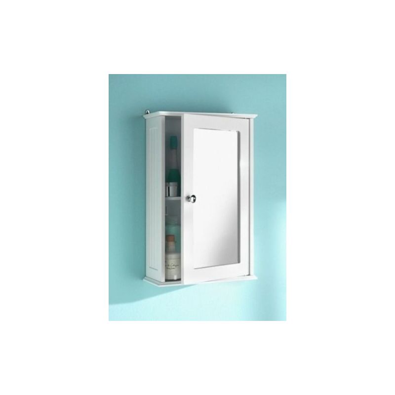 Bathroom Single Door Mirror Cabinet Bathroom SAXONY G-0067 white Bathroom Wall Cabinets - WHITE