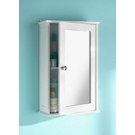 Bathroom Single Door Mirror Cabinet Bathroom SAXONY G-0067 white Bathroom Wall Cabinets