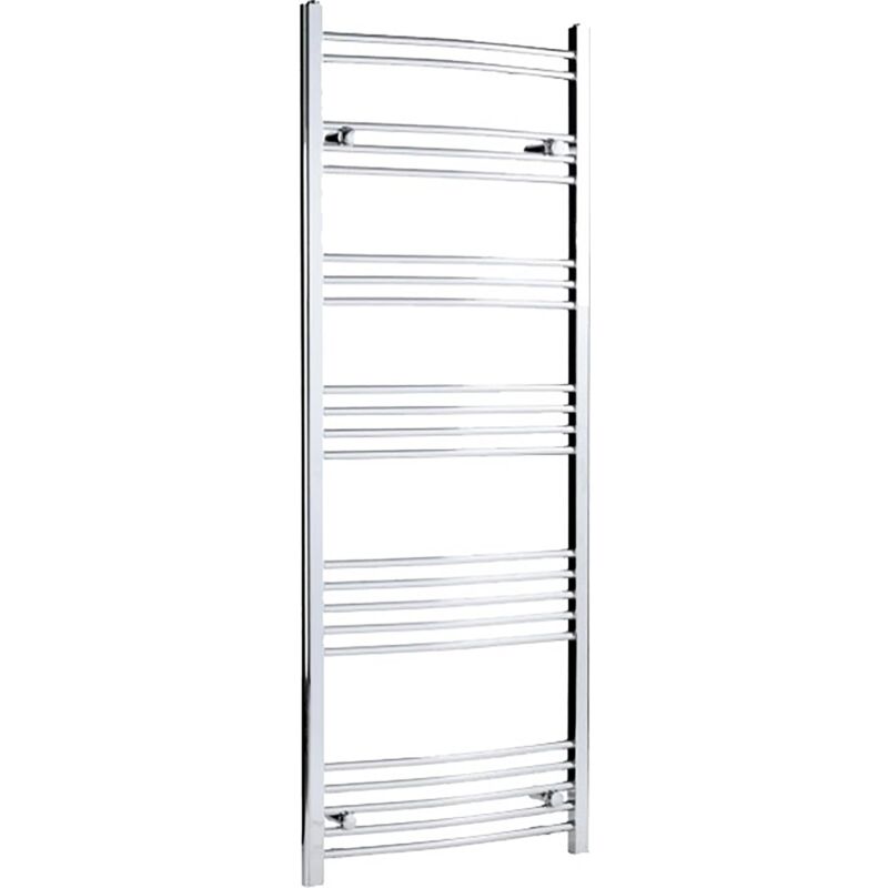 Dual Fuel Heated Towel Rail Chrome Designer Curved Thermostat Electric 1600x600 - Silver