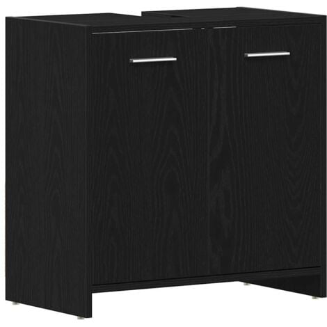 Bathroom Sink Cabinet Black Oak 60x33x60 cm Engineered Wood vidaXL