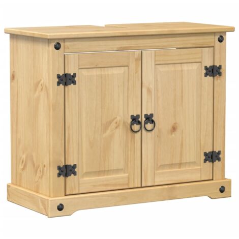 Bathroom Sink Cabinet Corona 73x33x60 cm Solid Wood Pine vidaXL