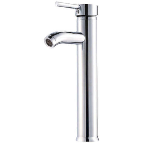 Bathroom Sink Faucet with High Spout, Adjustable Hot and Cold Mixer Tap, Chrome