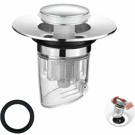 Bathroom Sink Plug, Sink Plug, Pop Up Universal Bathtub Drain Filter Sink Drain Plug With Anti-Clogging Anti-Odor and Anti-Insect Strainer.