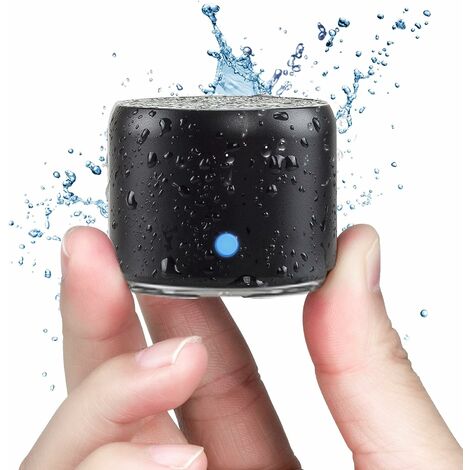 Bathroom Speaker, Active Portable Mini Bluetooth 5.0 Speaker with Extra Bass, 12hr Battery Life, IP67 Waterproof(Black)