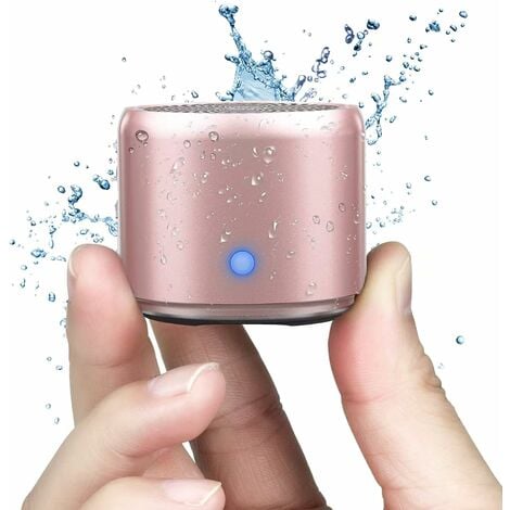 Bathroom Speaker, Active Portable Mini Bluetooth 5.0 Speaker with Extra Bass, 12hr Battery Life, IP67 Waterproof(Rose Gold)