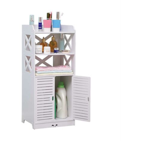 Bathroom Storage Cabinet Cupboard Tissue Rack ToiletCupboard Shelf Unit Drawer
