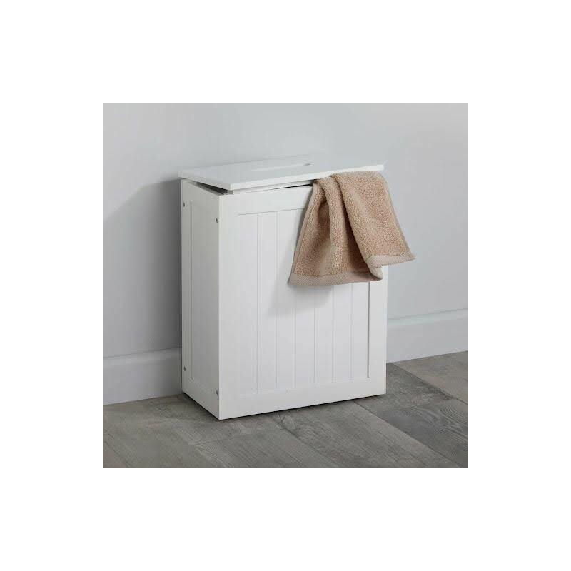 Bathroom Storage Unit Slim Line Modern Multipurpose Wooden White 280x345mm - White