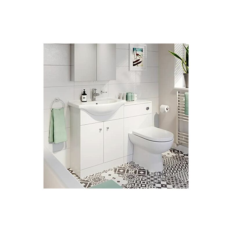 Bathroom Toilet & Basin Vanity Unit 1TH Unit 1155mm Matte ...