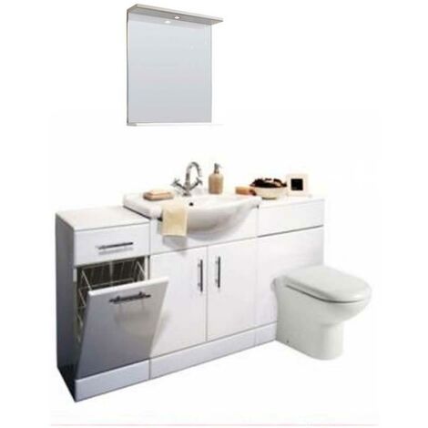 Bathroom Toilet Furniture Vanity Unit Storage Laundry Cabinet Set - 1500mm