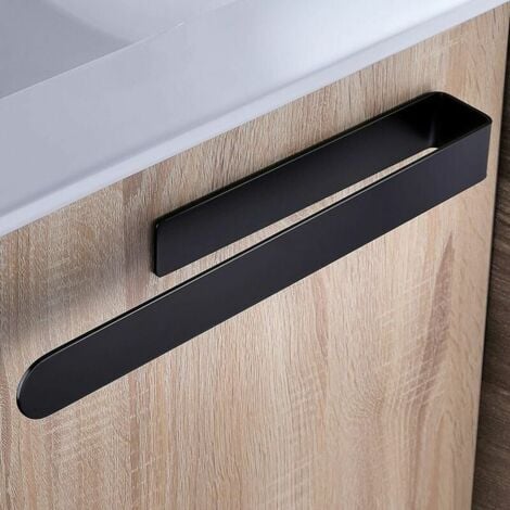 Bathroom Towel Bar Black Stainless Steel Towel Bar Adhesive Towel Holder, 37cm