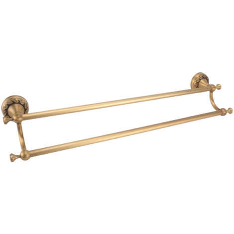 Bathroom Towel Bar Copper Antique Wall Mounted Towel Hanger Holder Rail Rod for Home Hotel Double