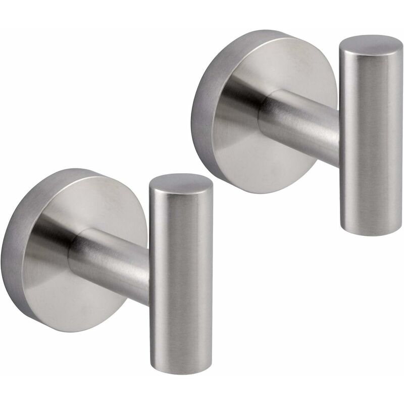 Memkey - Bathroom Towel Hook sus 304 Stainless Steel Single Coat/Robe Clothes Hook for Bath Kitchen Contemporary Hotel Style Wall Mounted 2 Pack