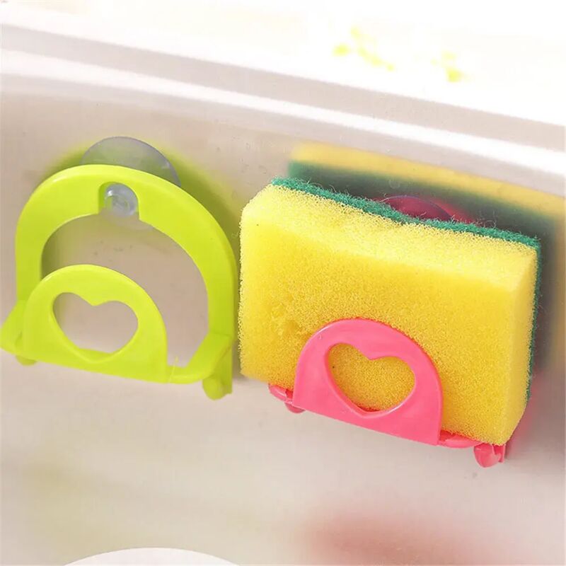 Image of ZVD - Bathroom Towel Rack Kitchen Sink Sponge Storage Rack Suction Cup Hook 2pcs
