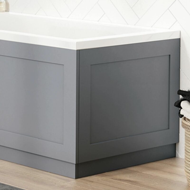 Bathroom Traditional Easy Cut 700x560mm End Bath Panel 18mm mdf Stone Grey - Grey
