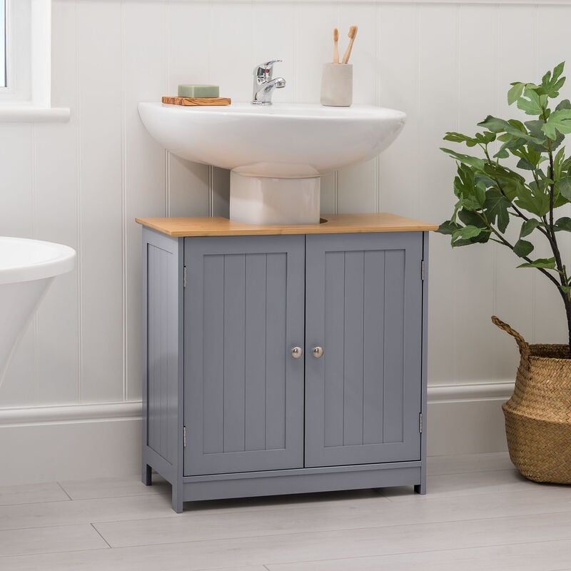 Lustleigh Grey Under Sink Bathroom Cabinet - Grey