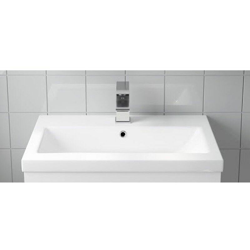 bathroom vanity basin sink only single tap hole white - white
