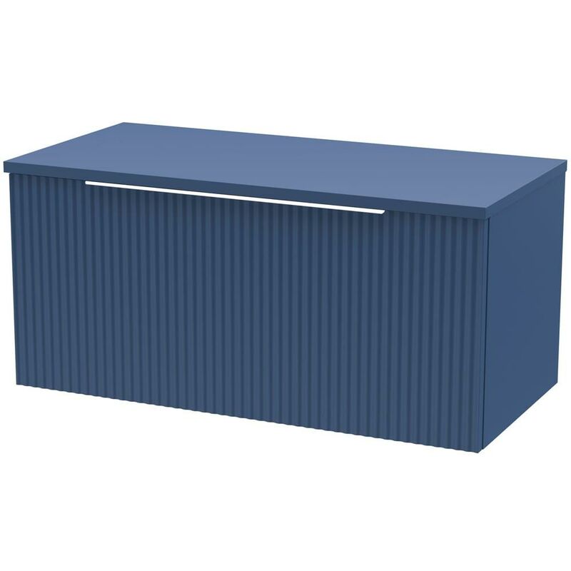 Bathroom Vanity Unit Wall Mounted Storage Cabinet Blue 800mm Drawer Modern - Blue