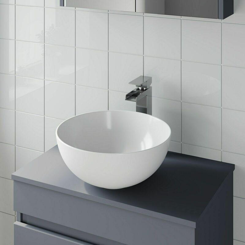 Bathroom Vanity Wash Basin Sink Countertop Circular Curved Modern