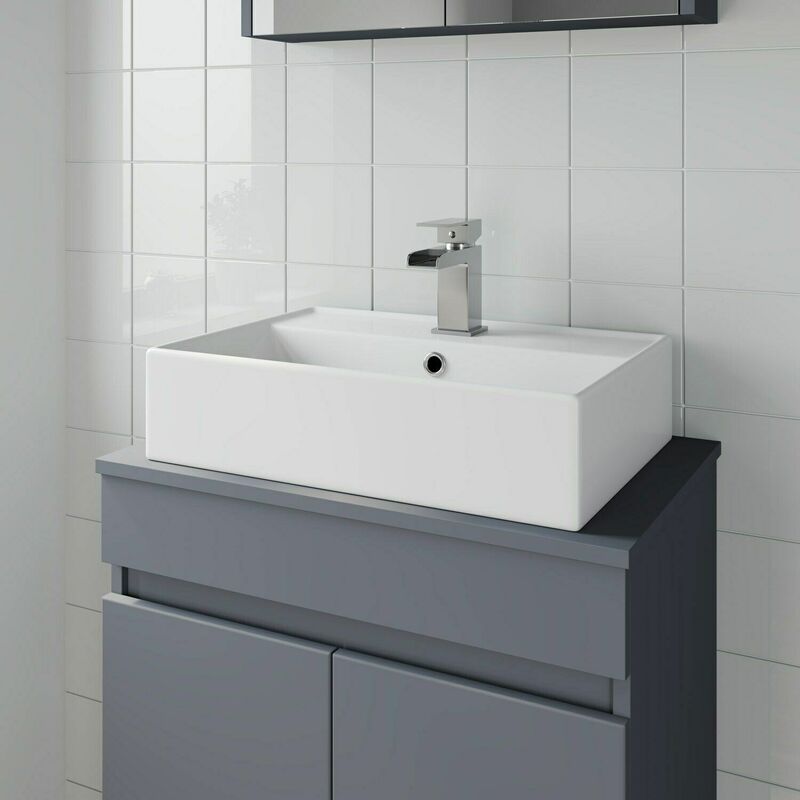 Bathroom Vanity Wash Basin Sink Countertop Rectangular 1 Th Modern