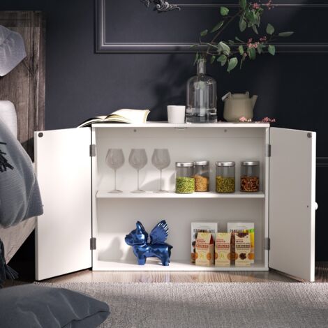 Bathroom Wall Cabinet, Over The Toilet Space Saver Storage Cabinet, Medicine Cabinet with 2 Door and Adjustable Shelves, Cupboard