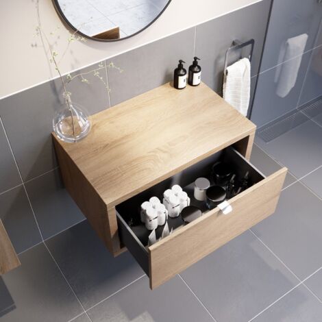 main image of "Bathroom Wall Hung Vanity Unit Cabinet Storage Drawer 800mm Furniture Soft Close"