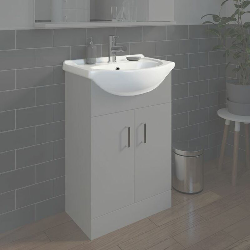Bathroom WC Basin 550mm Compact Sink Single Tap Hole White BASIN ONLY