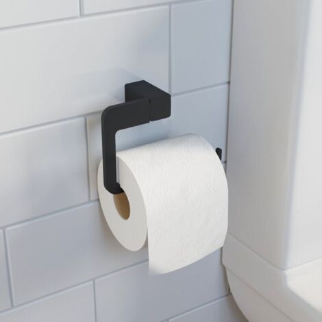 ARCHITECKT Bathroom WC Toilet Paper Holder Black Square Wall Mounted Stylish Modern