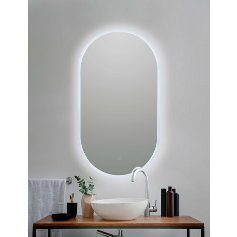 BATHSTAGE 68295 Espejo LED Retroiluminado Ovalado 50x90 cm canto Arenado - ref: BS-68295