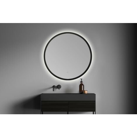 BATHSTAGE 68325 Espejo LED Retroiluminado Redondo 60 cm Canto Color Negro - ref: BS-68325