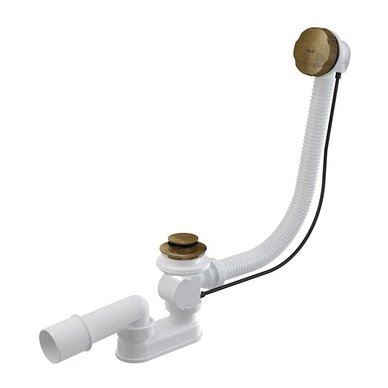 Bathtub Flexible Overflow Pipe Waste Drain Trap with Antique Brass